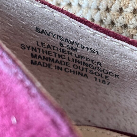 Steve Madden Savy Purple Suede Block Heel Pump Size 8.5M Slip On Shoes - Picture 9 of 10